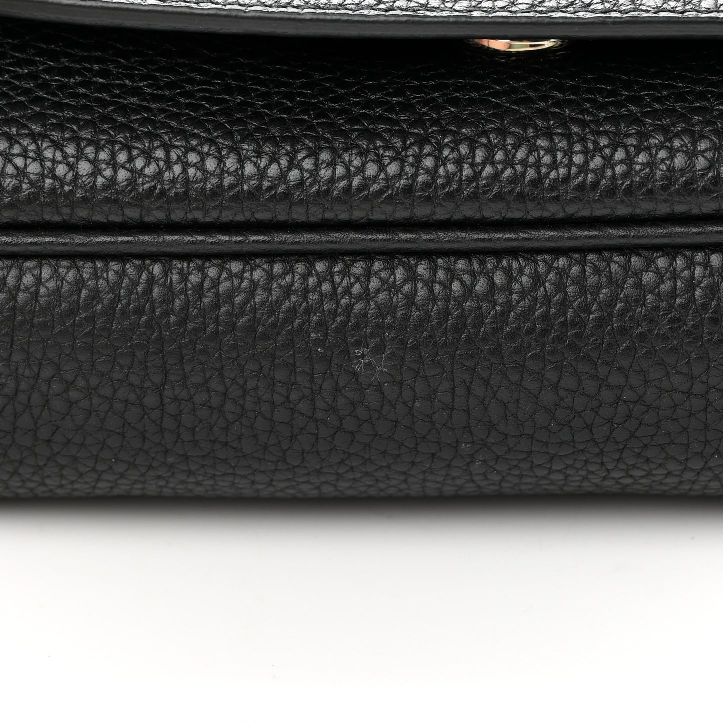 Pebbled Calfskin Medium Soho Flap Crossbody Black