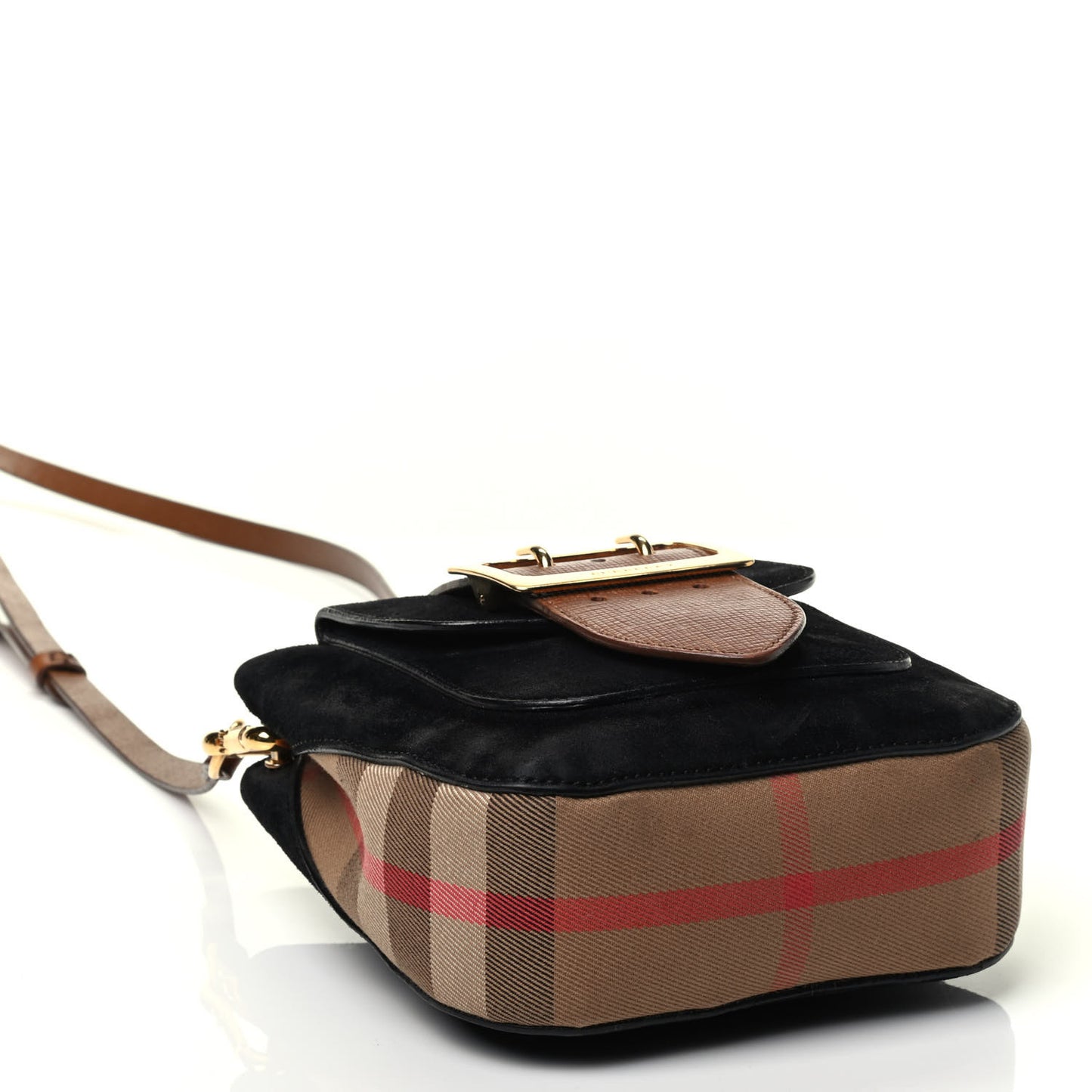 Suede Small Square Buckle Belt Bag Black