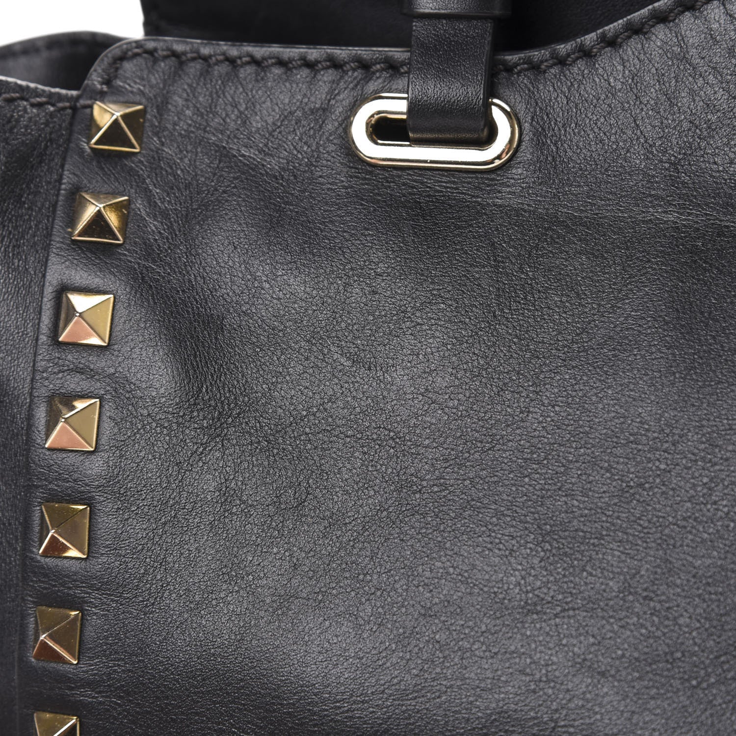 Valentino Garavani Vitello Small Rockstud Tote Black 11 of 15