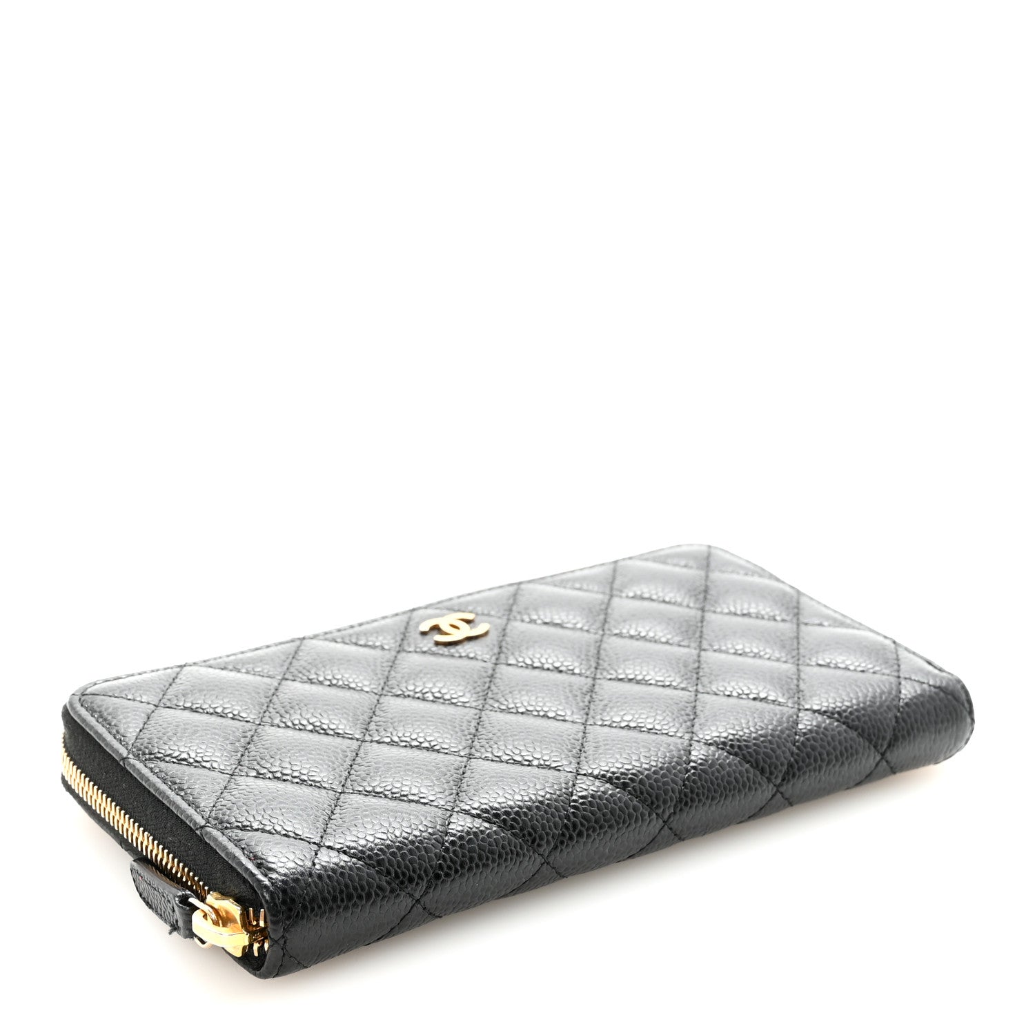 Chanel Caviar Quilted Large Gusset Zip Around Wallet Black 4 of 9