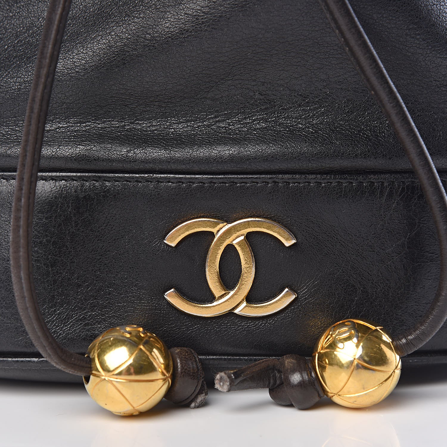 Chanel Lambskin CC Drawstring Shoulder Bag Black 8 of 12