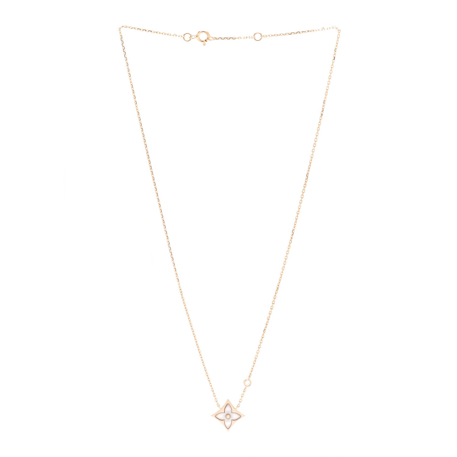 Louis Vuitton 18K Pink Gold Diamond Pink Mother of Pearl Color Blossom BB Star Pendant Necklace 3 of 7