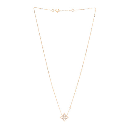 Louis Vuitton 18K Pink Gold Diamond Pink Mother of Pearl Color Blossom BB Star Pendant Necklace 3 of 7