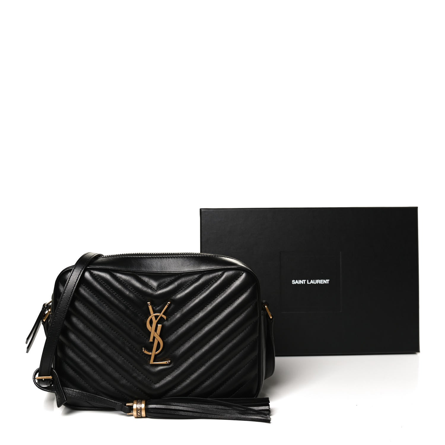 Saint Laurent Calfskin Matelasse Monogram Lou Camera Bag Black 10 of 10