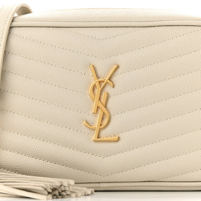 Saint Laurent Grain De Poudre Matelasse Monogram Mini Lou Camera Bag Crema Soft 8 of 11