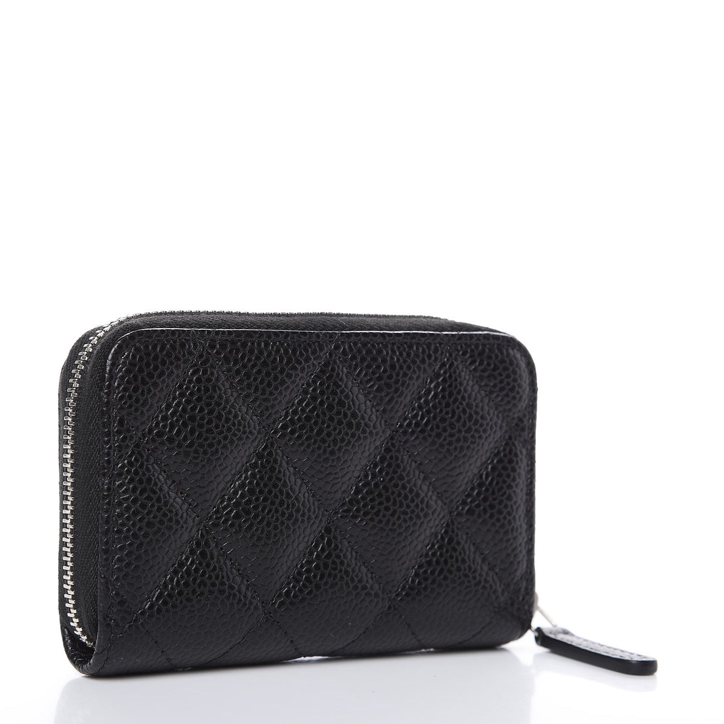 Caviar Quilted Zip Coin Purse Black