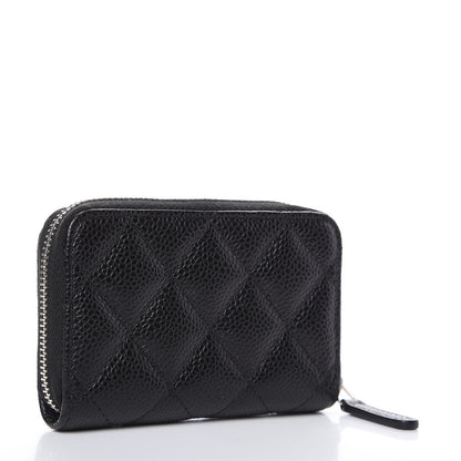 Chanel Caviar Quilted Zip Coin Purse Black 3 of 7