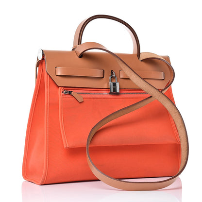 Hermes Vache Hunter Toile Herbag Zip 31 PM Orange 4 of 30