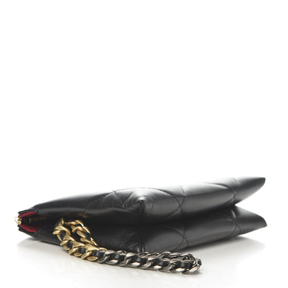 Chanel Shiny Goatskin Quilted Small Chanel 19 Pouch With Handle Black 4 of 8