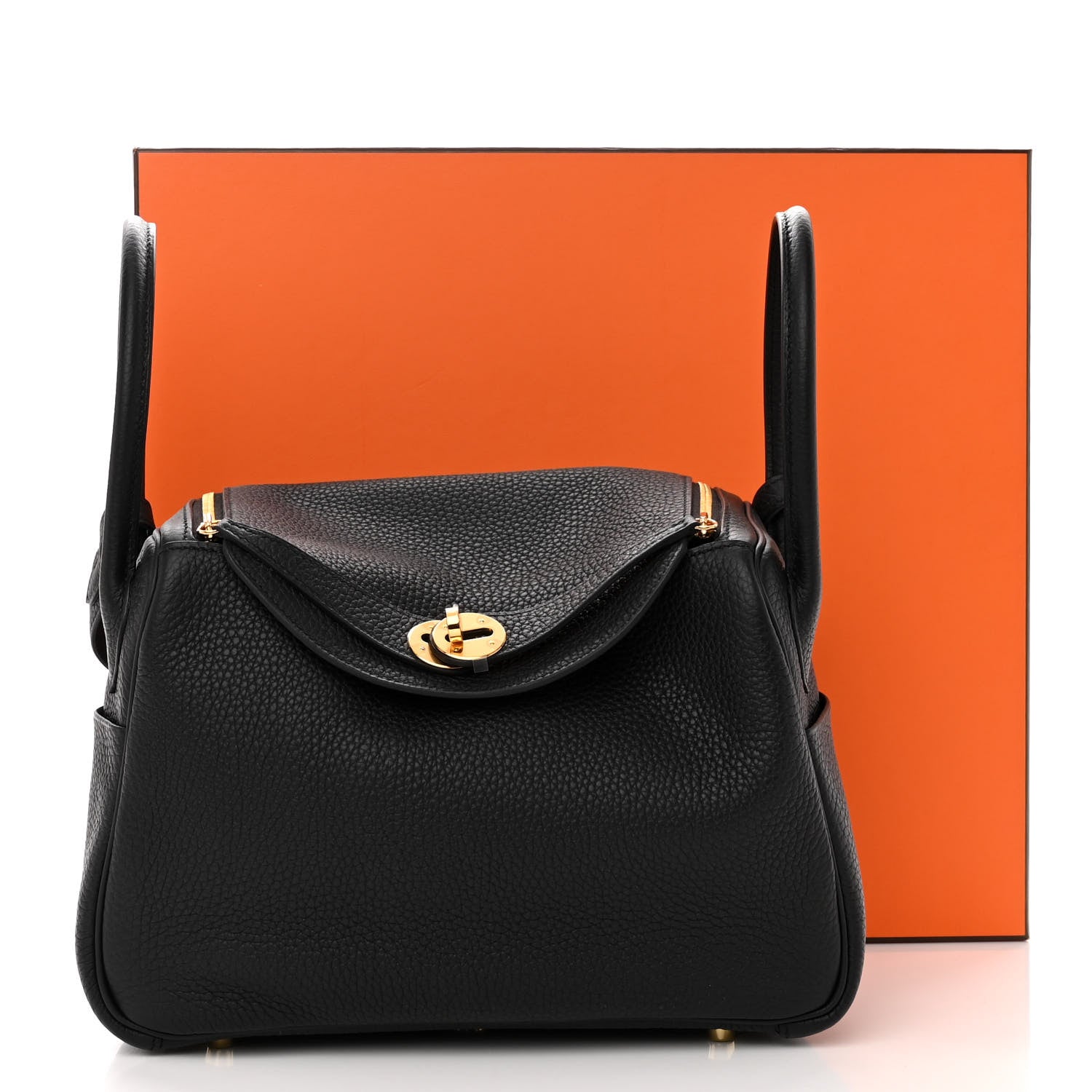 Hermes Taurillon Clemence Lindy 26 Black 11 of 11