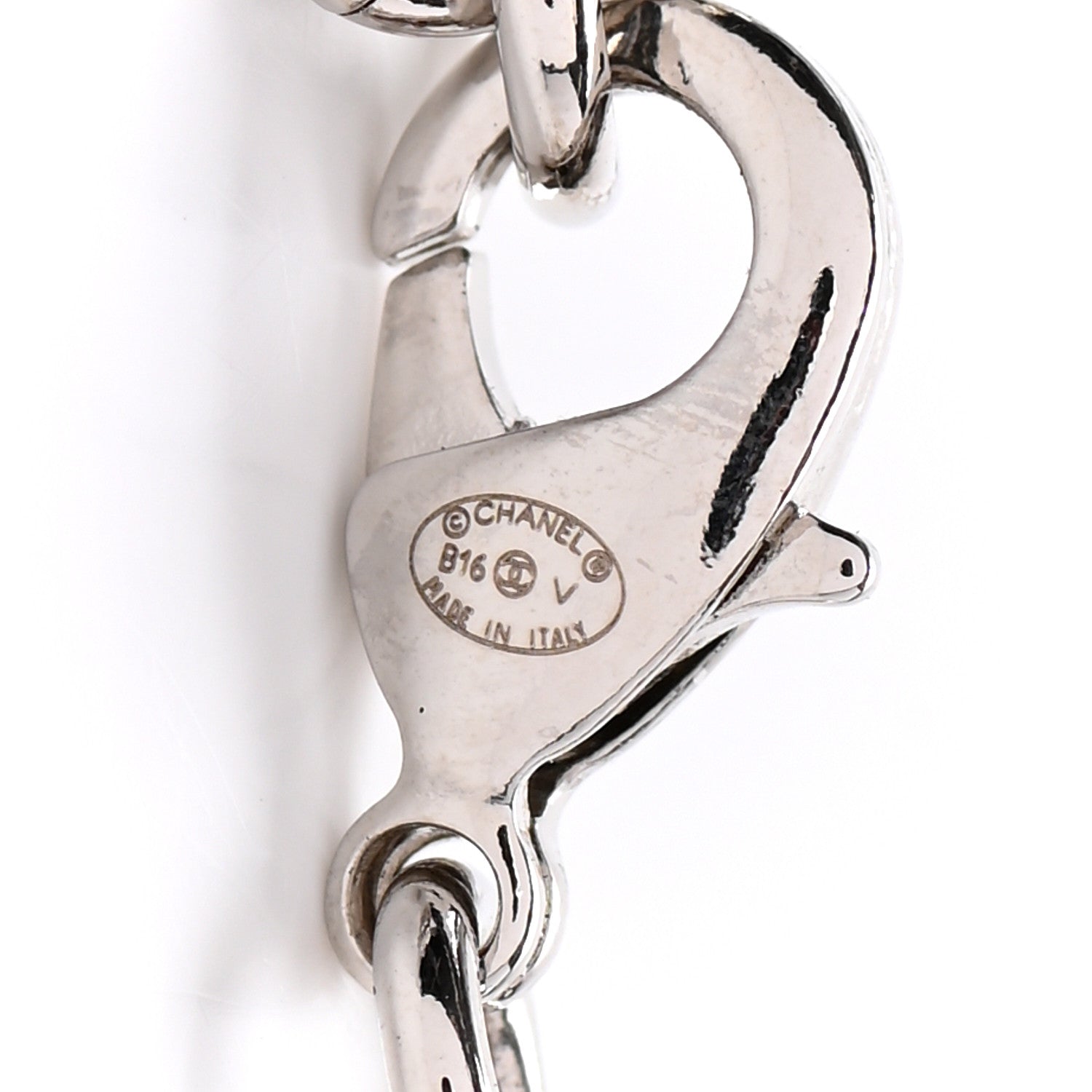 Chanel Graduated Pearl Crystal CC Long Necklace Silver 5 of 7