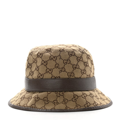 Gucci Monogram Textured Dollar Calfskin GG Jago Bucket Hat XL Cacao Beige 6 of 9