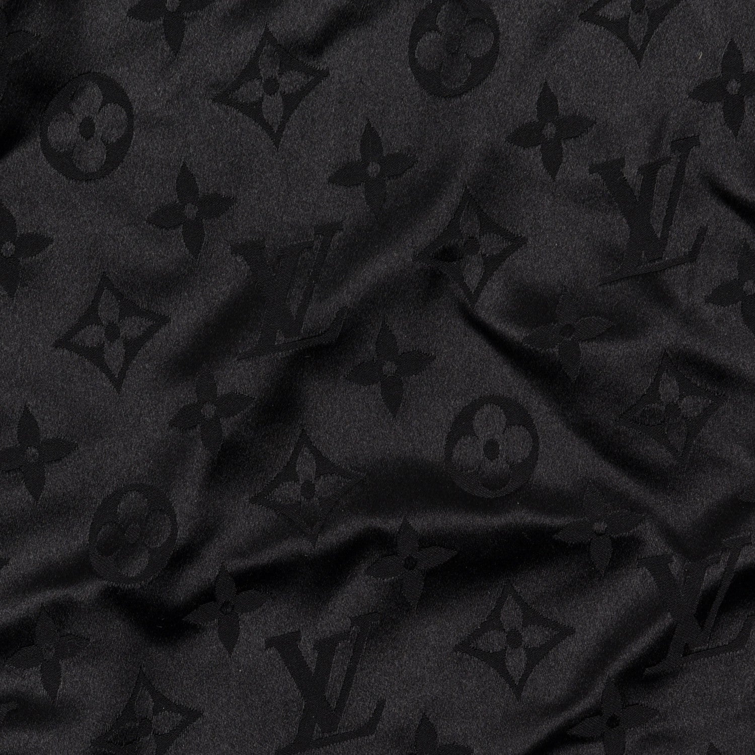Louis Vuitton Silk Strass Monogram Flower Crown Triangle Scarf Black 3 of 6