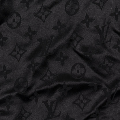 Louis Vuitton Silk Strass Monogram Flower Crown Triangle Scarf Black 3 of 6