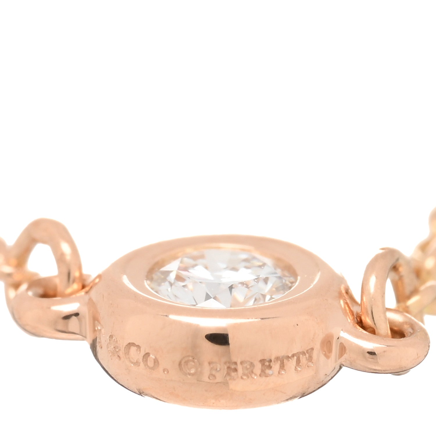 Tiffany Rose Gold Diamond .07ct Elsa Peretti Diamonds By The Yard Ring 50 5.5 4 of 4
