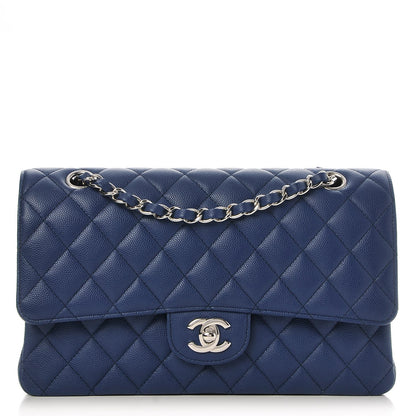 Chanel Caviar Quilted Medium Double Flap Dark Blue 1 of 8