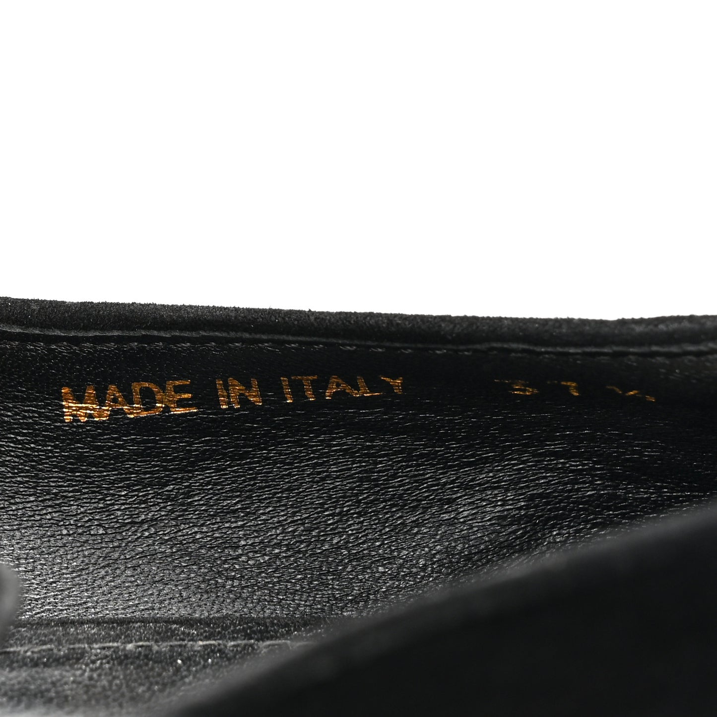 Suede Metal Plate Logo Loafers 37.5 Black