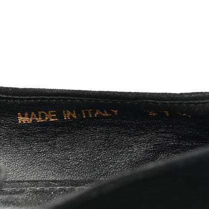 Prada Suede Metal Plate Logo Loafers 37.5 Black 9 of 12