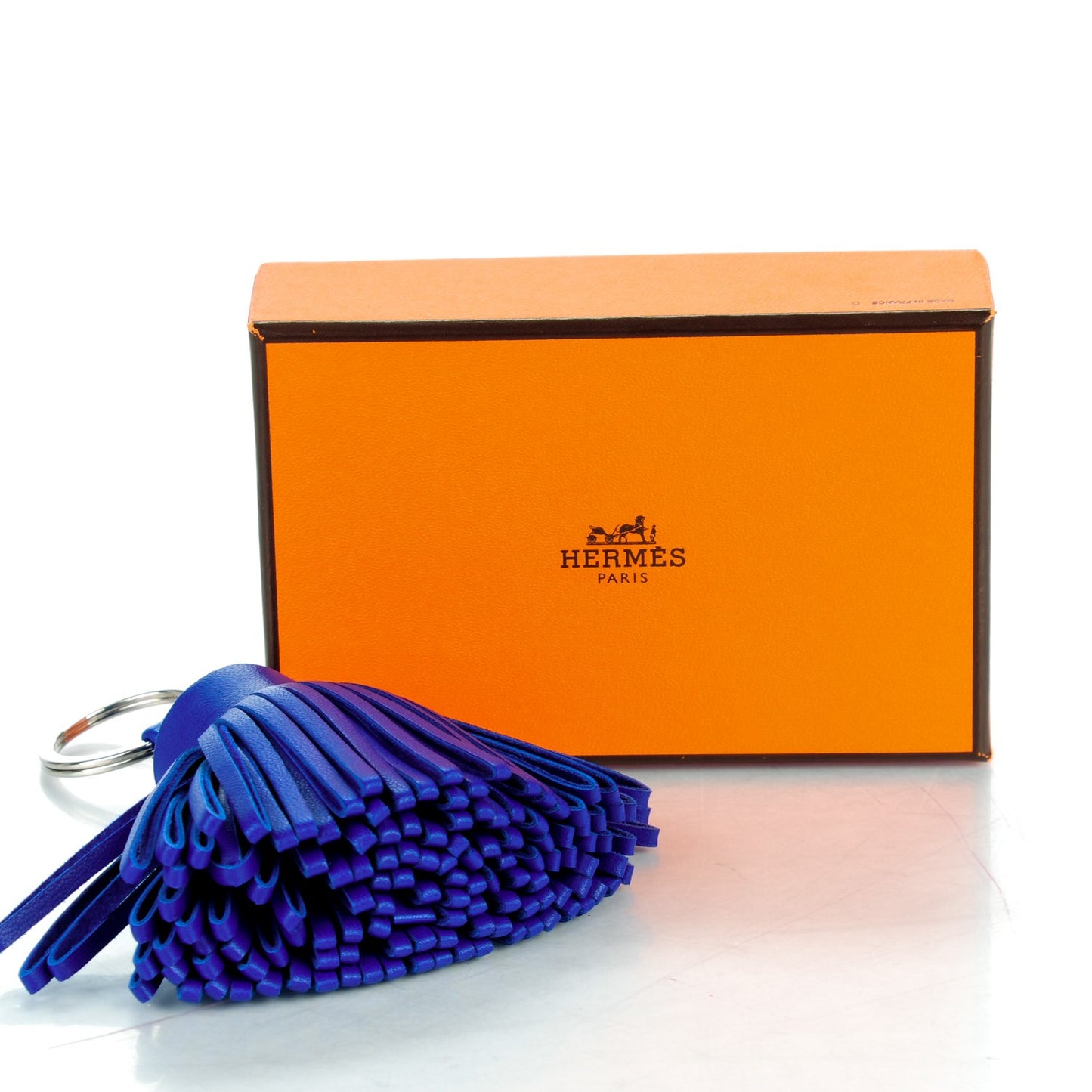 Lambskin Carmen Tassel Key Holder Bleu Electrique