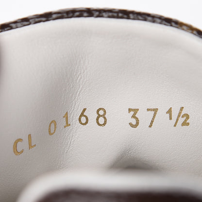 Louis Vuitton Calfskin Monogram LV Black Heart Sneakers 37.5 Cacao 6 of 9