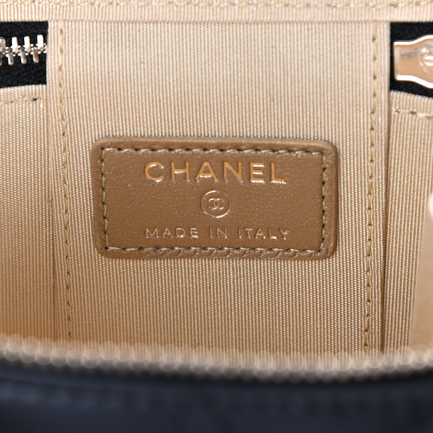 Chanel Lambskin Quilted Mini Pearl Crush Vanity Case With Chain Black 6 of 10
