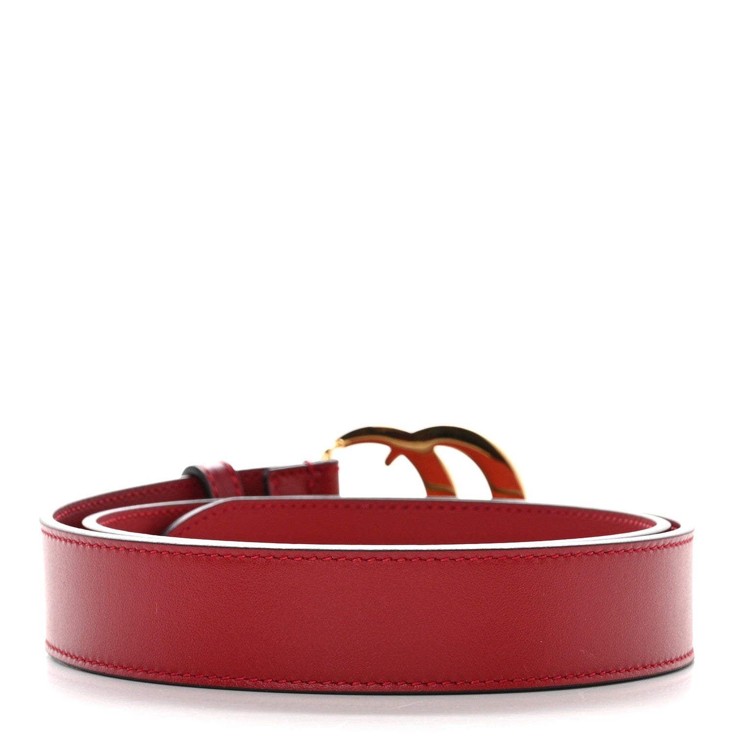 Gucci Plutone Calfskin Double G 30mm Belt 80 32 Rosso 2 of 5