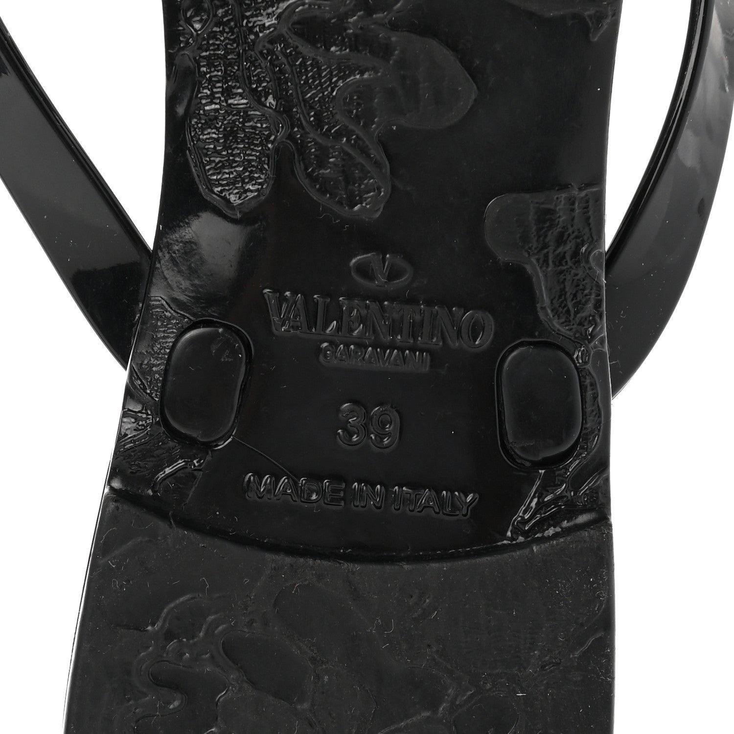 Valentino Garavani PVC Jelly Rockstud Bow Thong Sandals 39 Black 6 of 7