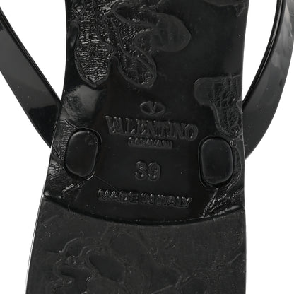 Valentino Garavani PVC Jelly Rockstud Bow Thong Sandals 39 Black 6 of 7