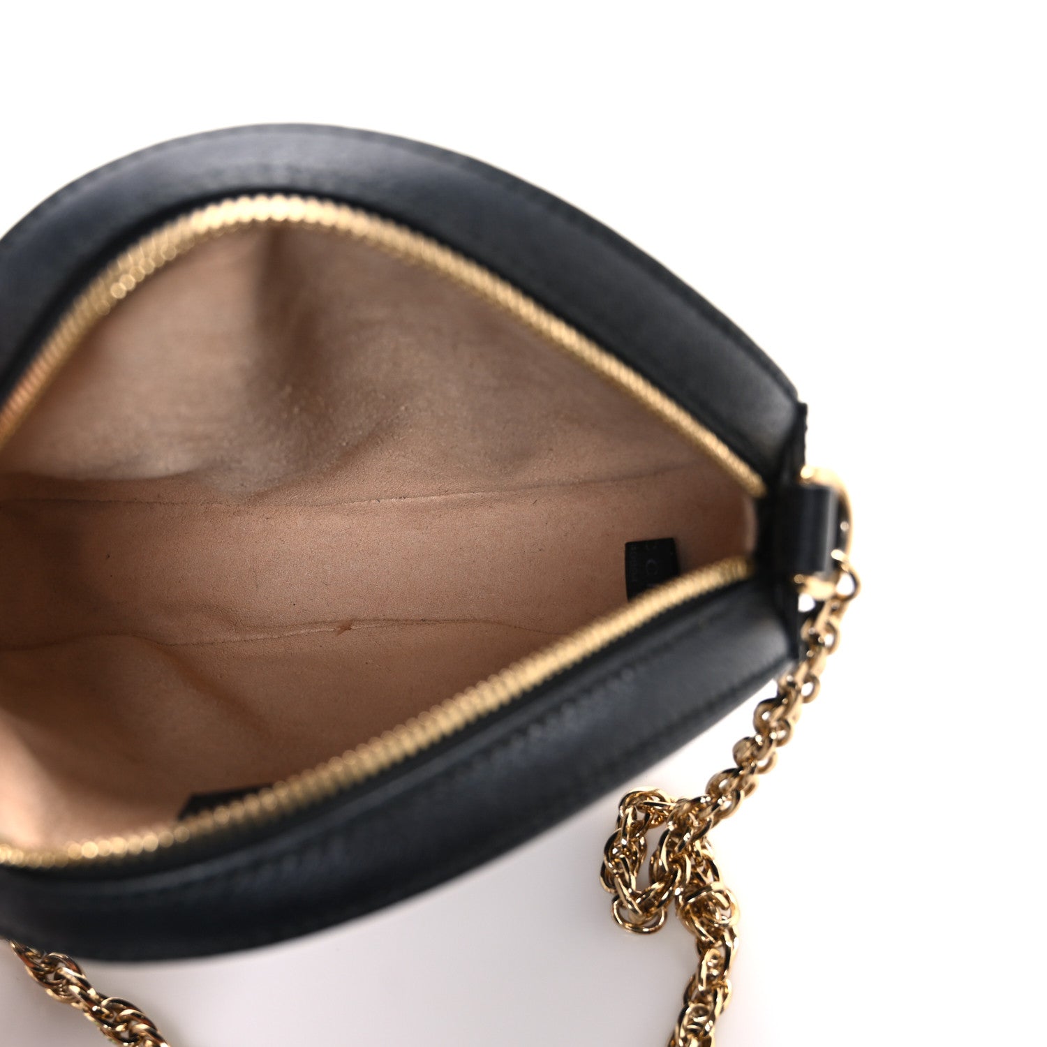 Gucci Grained Calfskin Web Mini Ophidia Round Shoulder Bag Black 5 of 12
