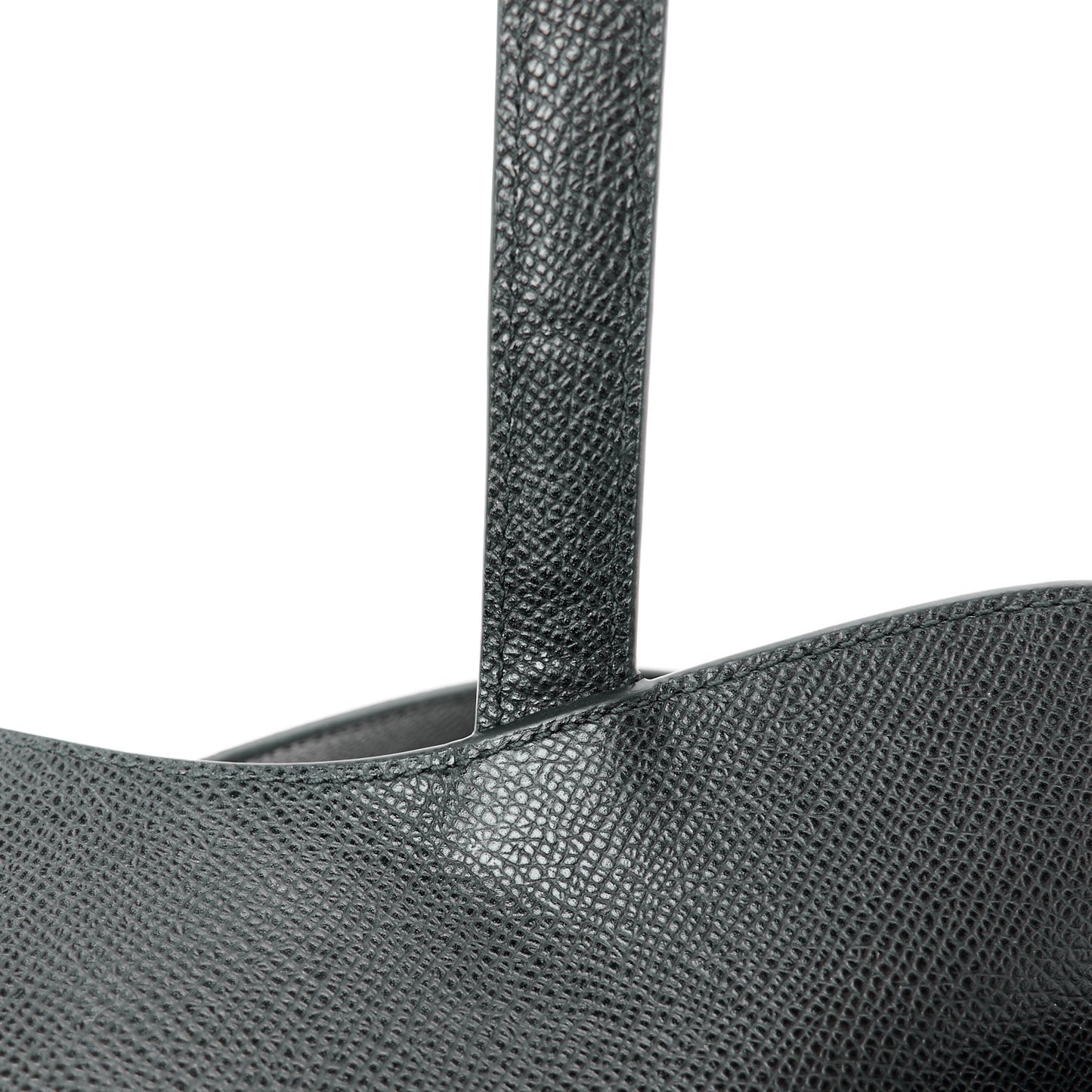 Grained Calfskin Saddle Bag With Strap Black