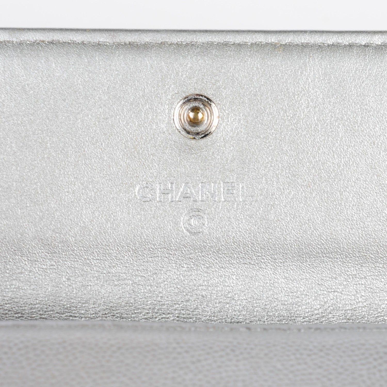 Chanel Metallic Caviar Sevruga Long Flap Wallet Silver 10 of 13
