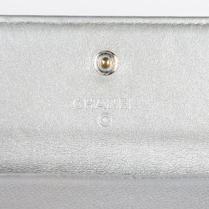 Chanel Metallic Caviar Sevruga Long Flap Wallet Silver 10 of 13