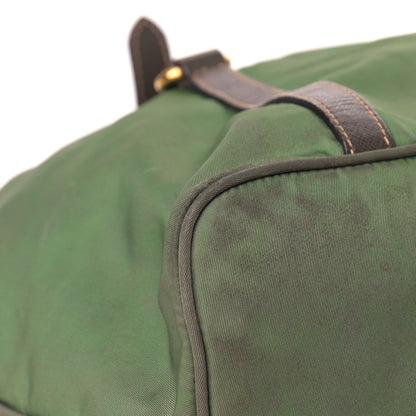 Prada Saffiano Tessuto Nylon Shopping Tote Green Brown 8 of 24