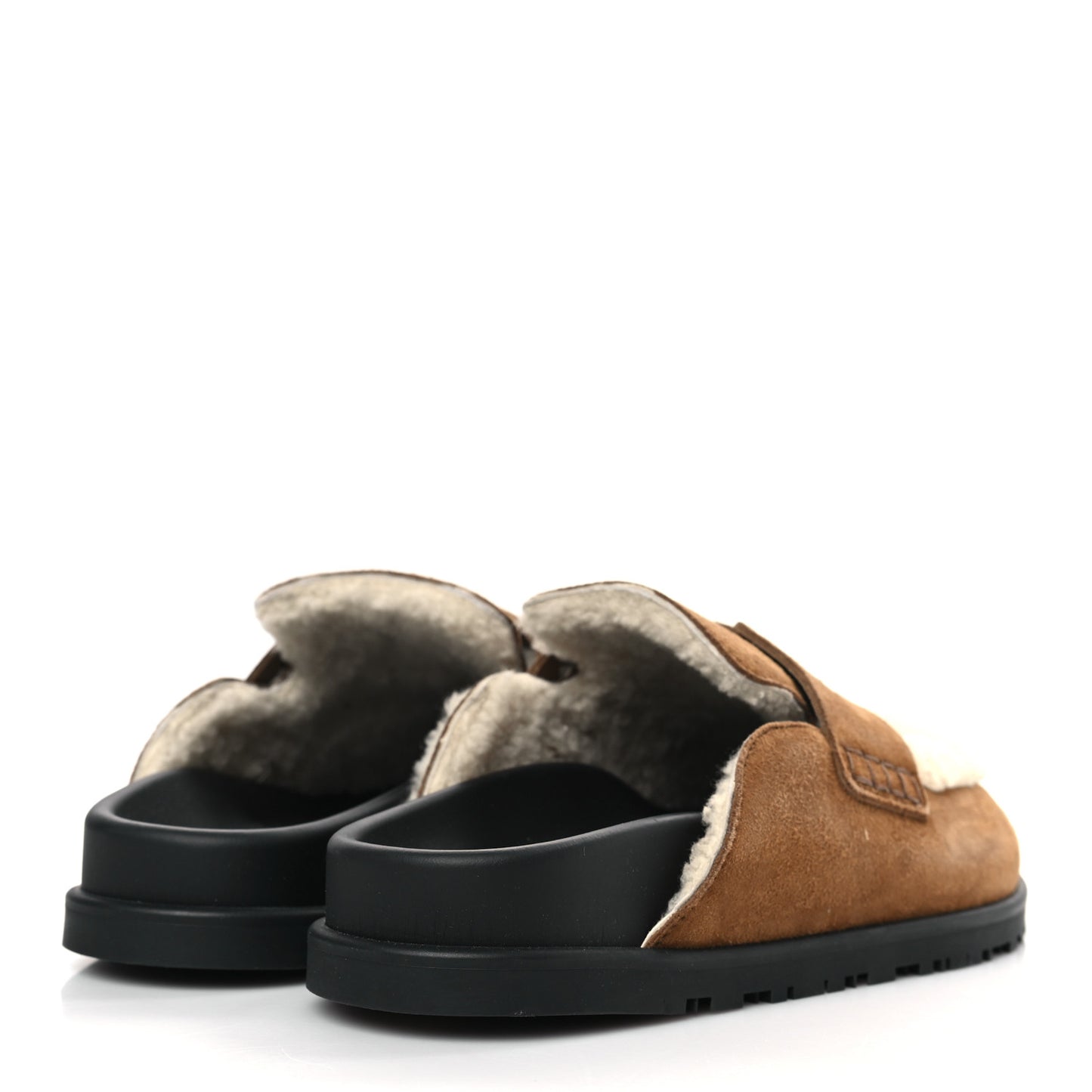 Suede Goatskin Shearling Go Mules 35 Brun Frume Ecru