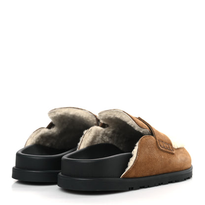 Hermes Suede Goatskin Shearling Go Mules 35 Brun Frume Ecru 4 of 8