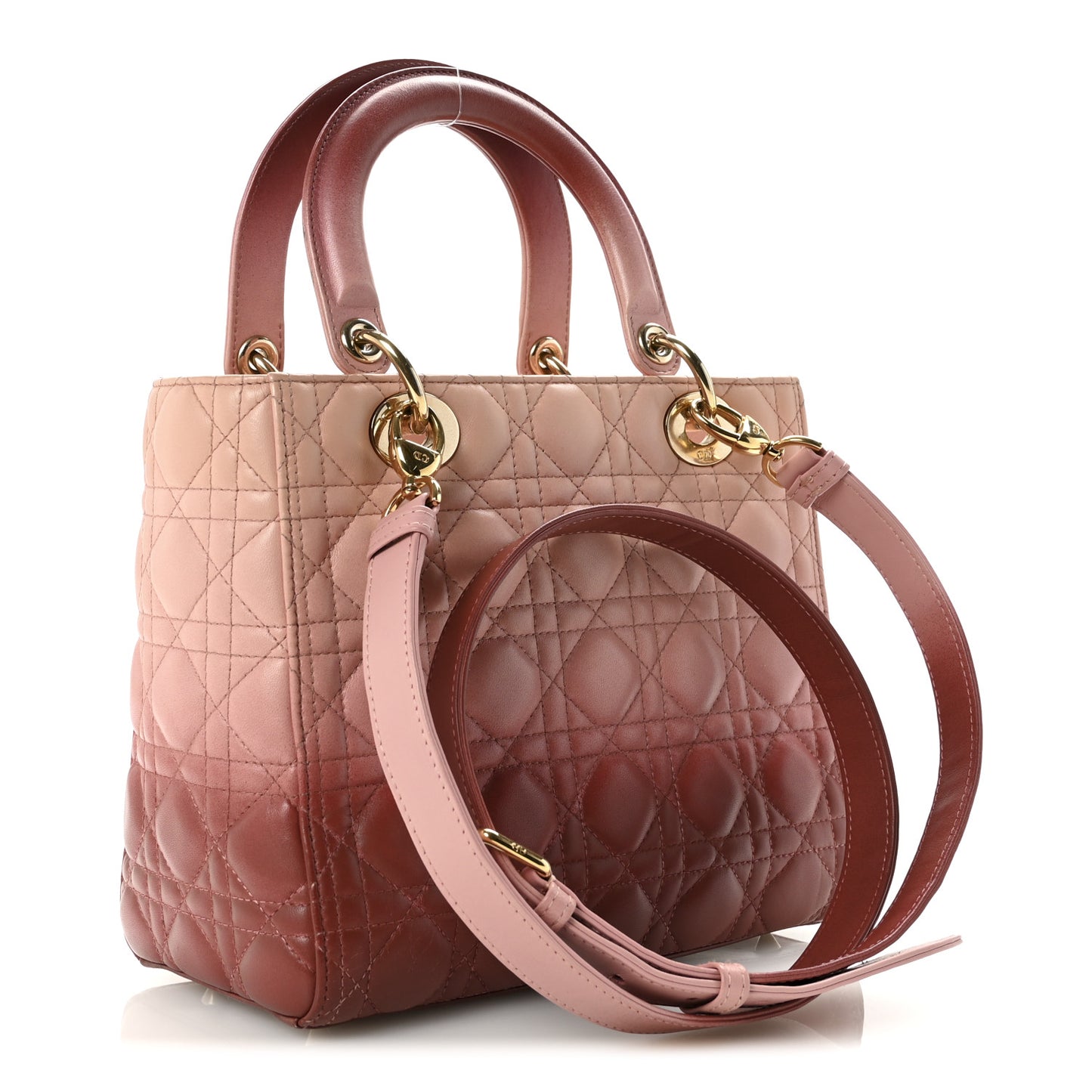 Lambskin Cannage Gradient Medium Lady Dior Pink