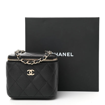 Chanel Caviar Quilted Mini Vanity Case With Chain Black 11 of 11