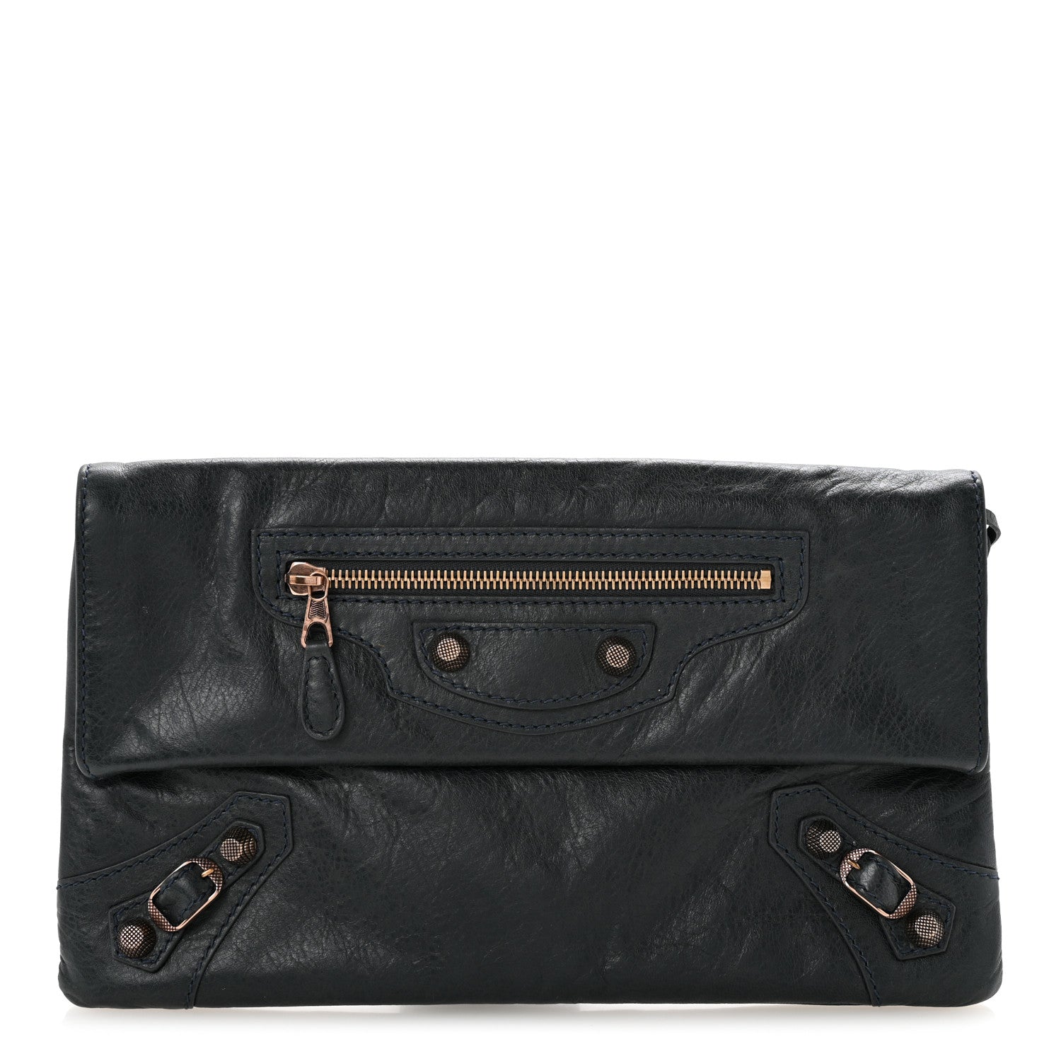 Balenciaga Agneau Giant 12 Rose Gold Hardware Envelope Clutch Anthracite 1 of 14