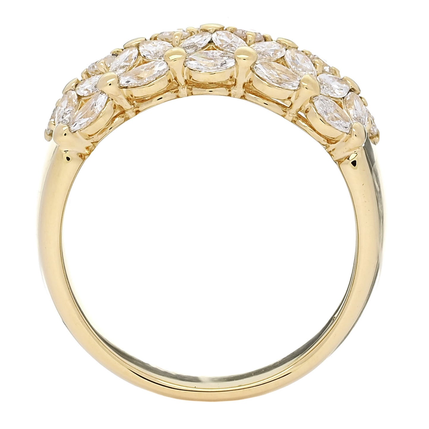 18K Yellow Gold Diamond 1.53ctw Band Ring 53 6.5