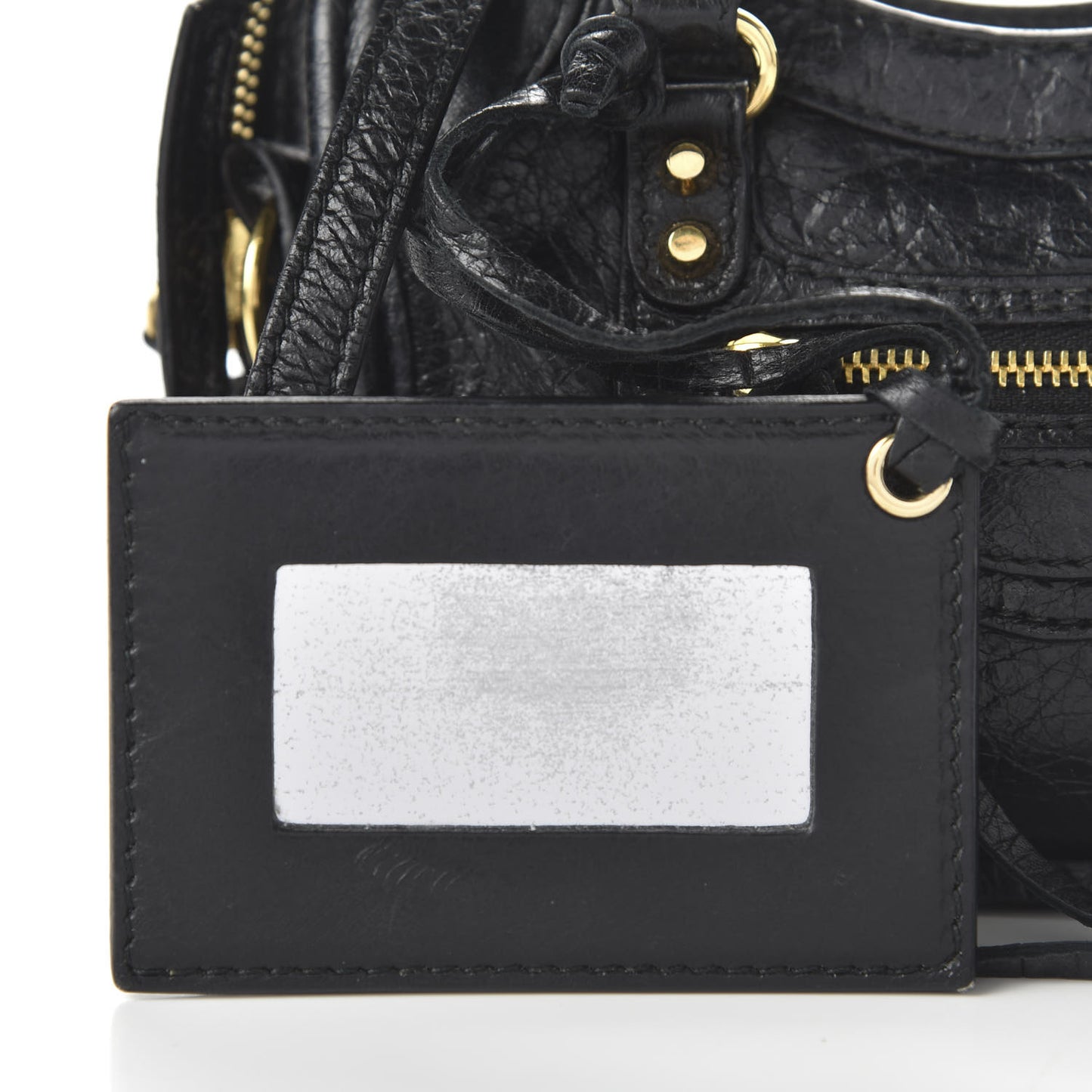 Agneau Classic Gold Hardware Nano City Black