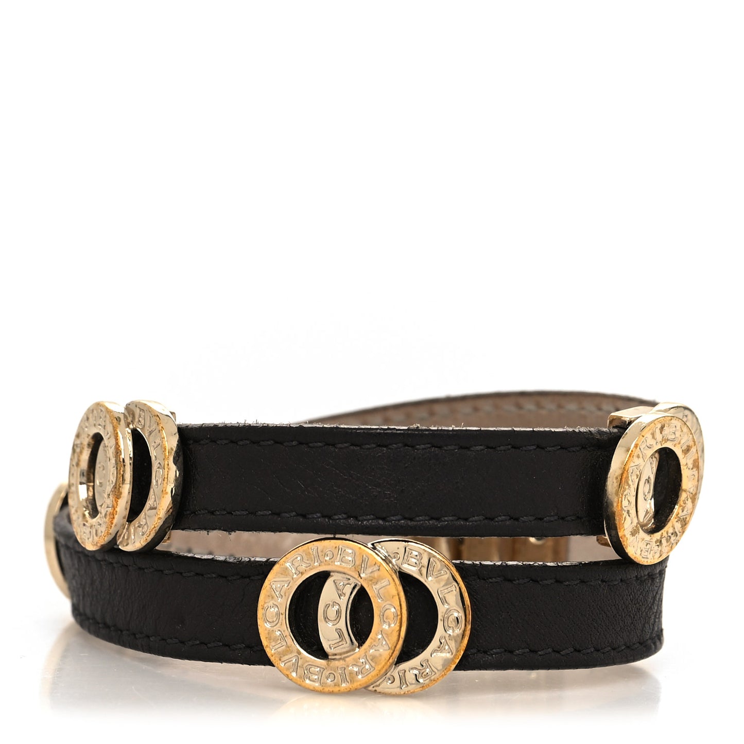 Calfskin Double Coiled Bracelet Black