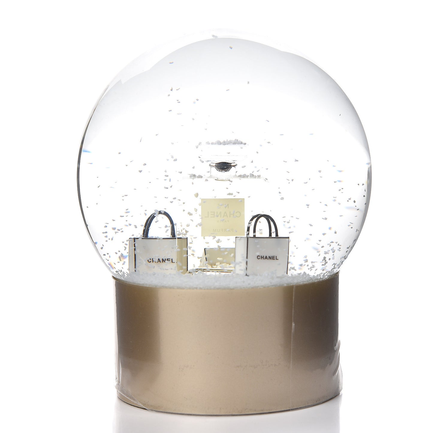 Glass N°5 Perfume Bottle Snow Globe