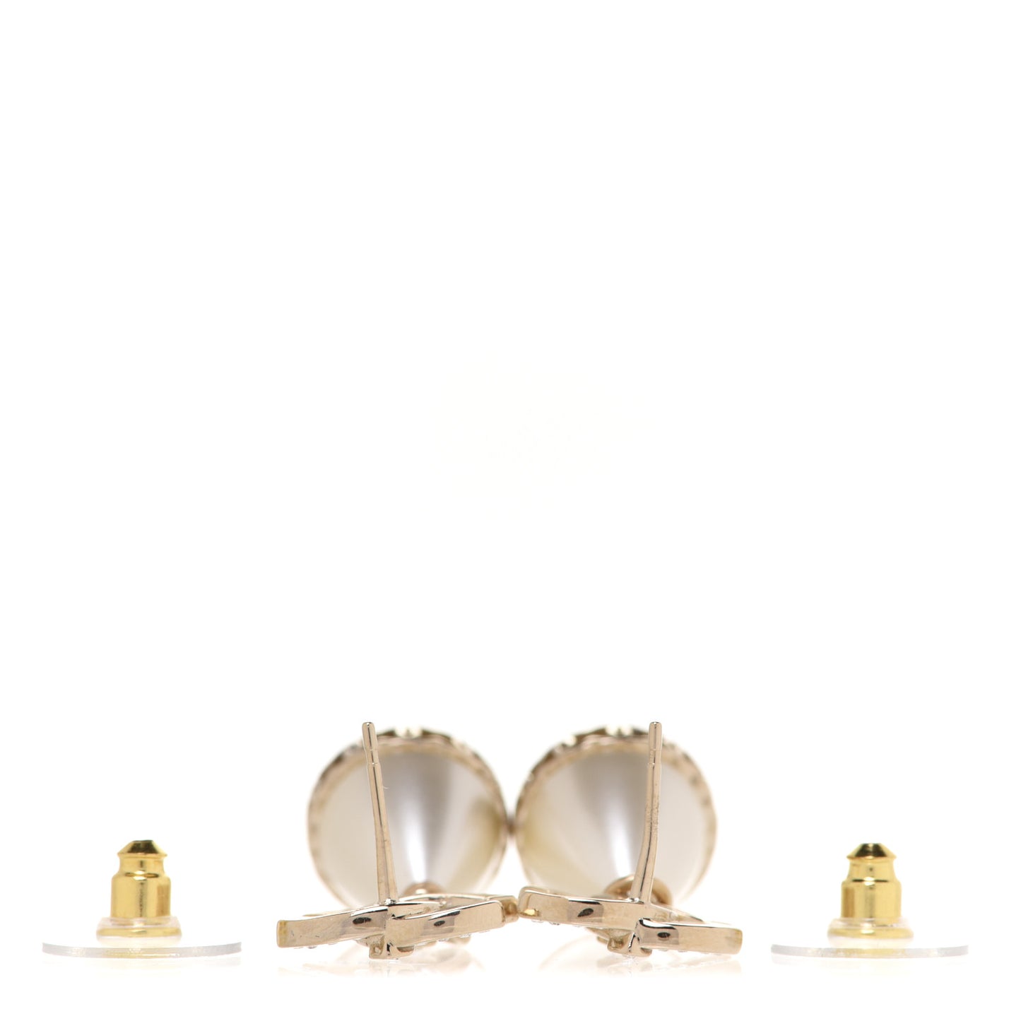 Crystal Pearl CC Fantasy Drop Earrings Gold Black