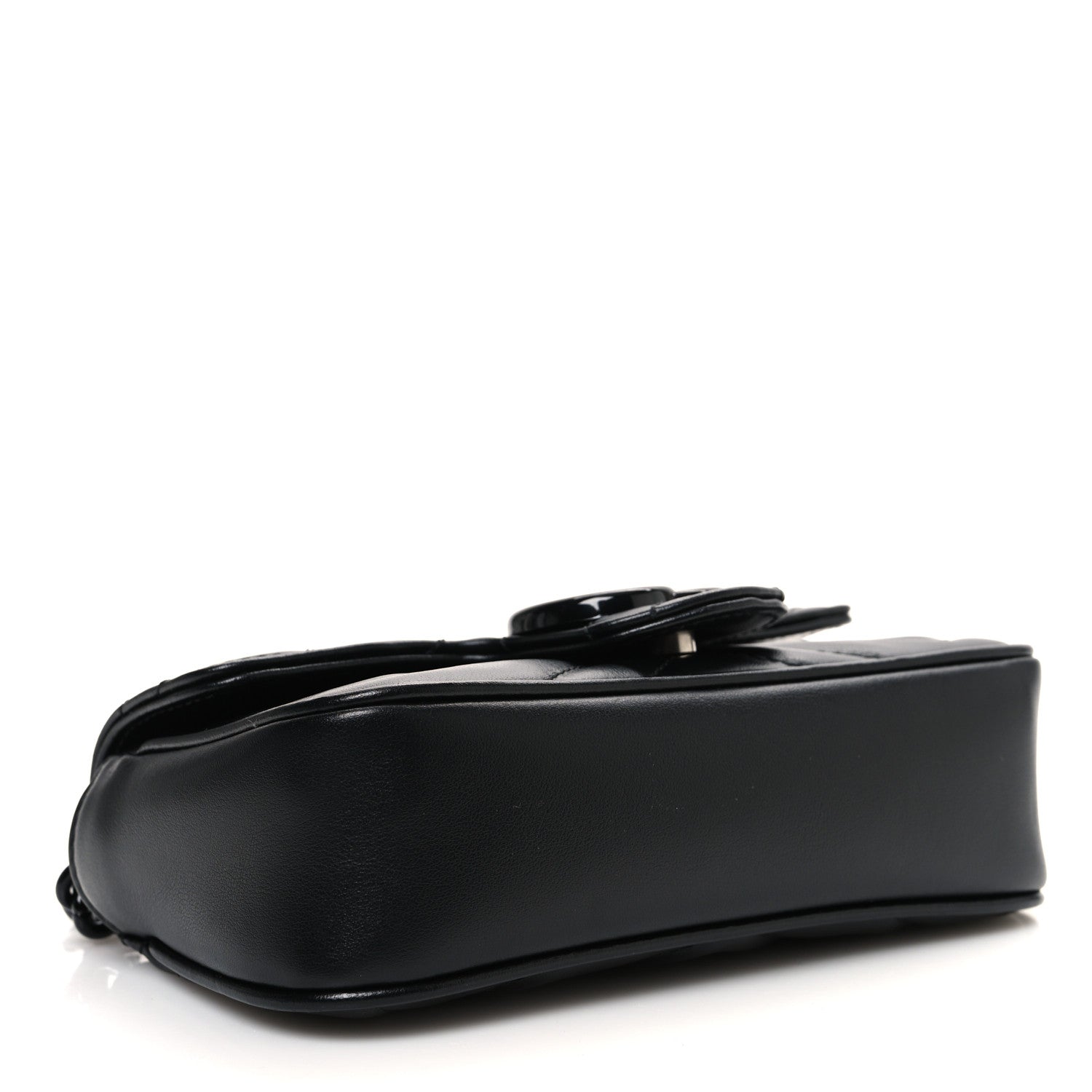 Gucci Calfskin Matelasse Monochrome GG Marmont Chain Belt Bag Black 4 of 10