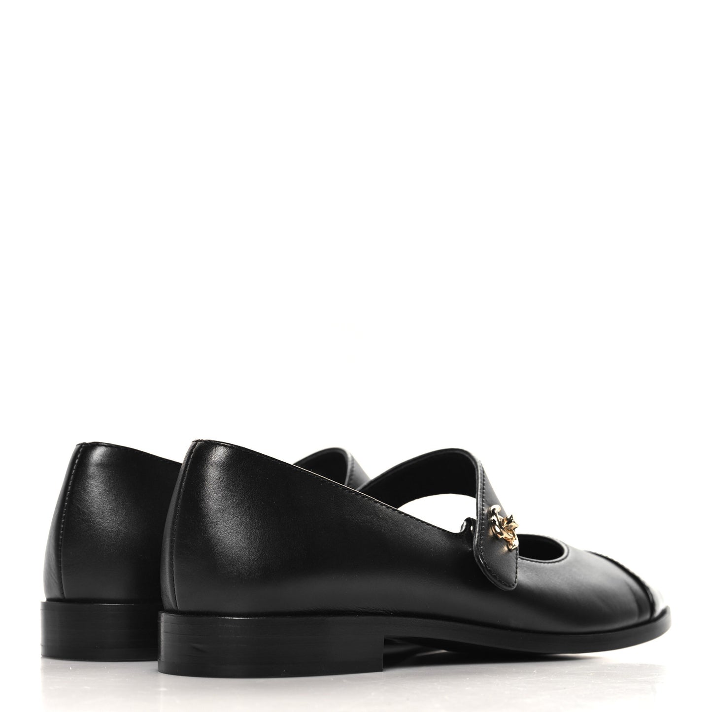 Calfskin Patent Mary Janes Flats 36.5 Black