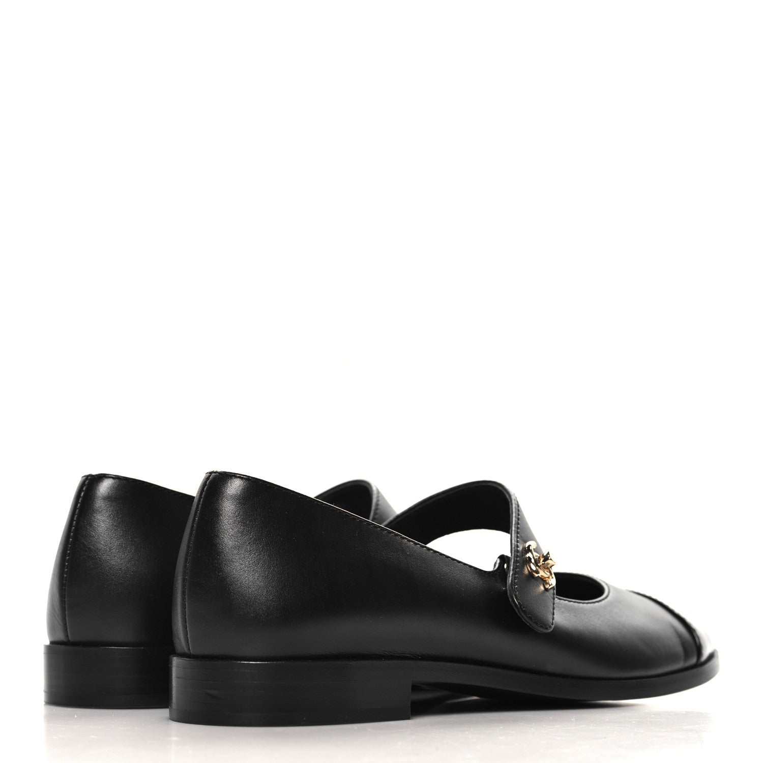 Chanel Calfskin Patent Mary Janes Flats 36.5 Black 5 of 10