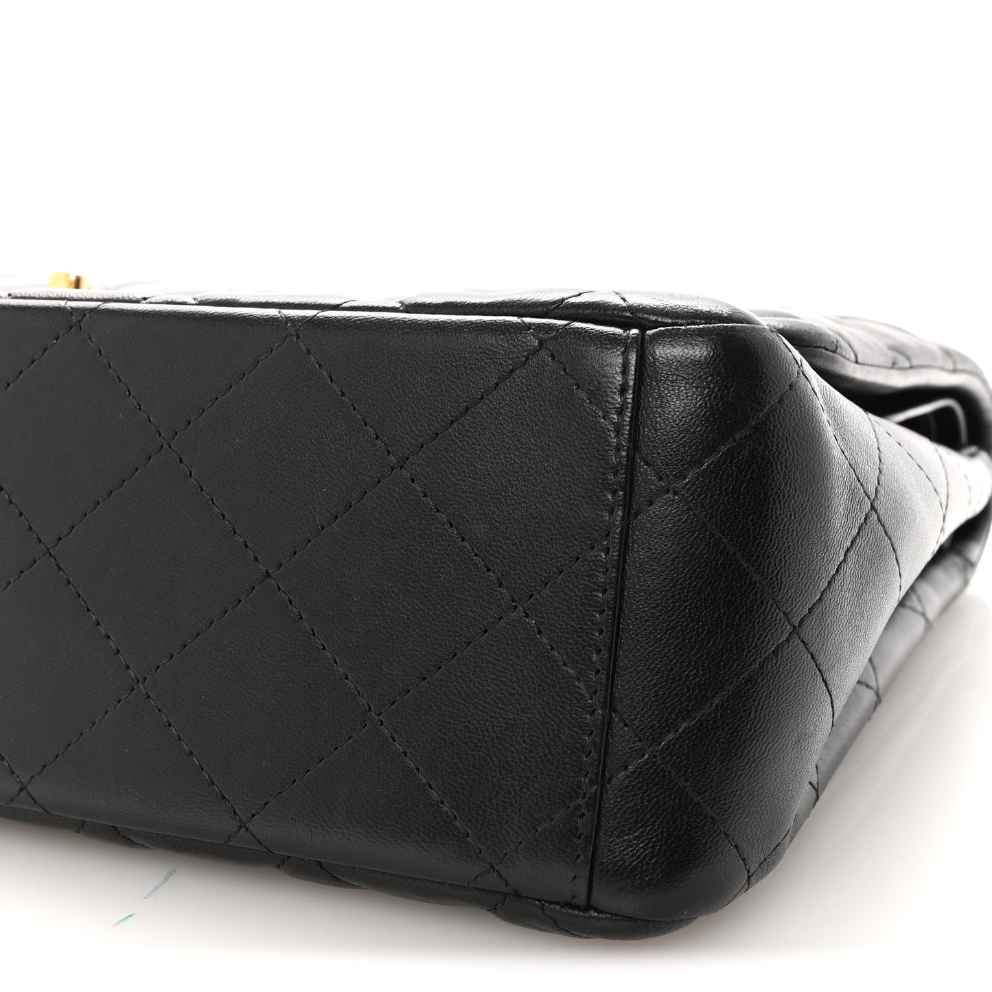 Lambskin Quilted Maxi Double Flap Black