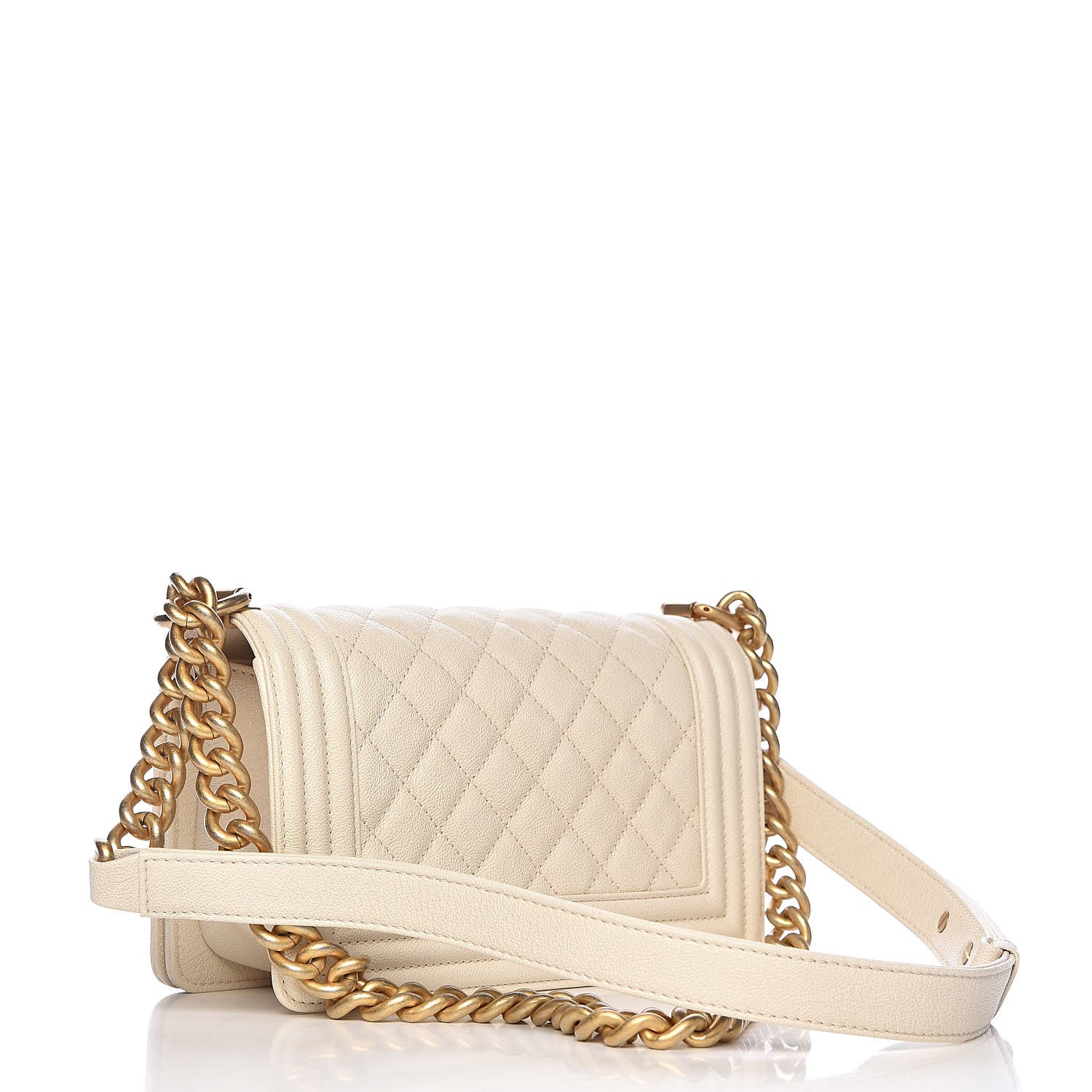 Chanel Caviar Quilted Small Boy Flap Ivory 3 of 11