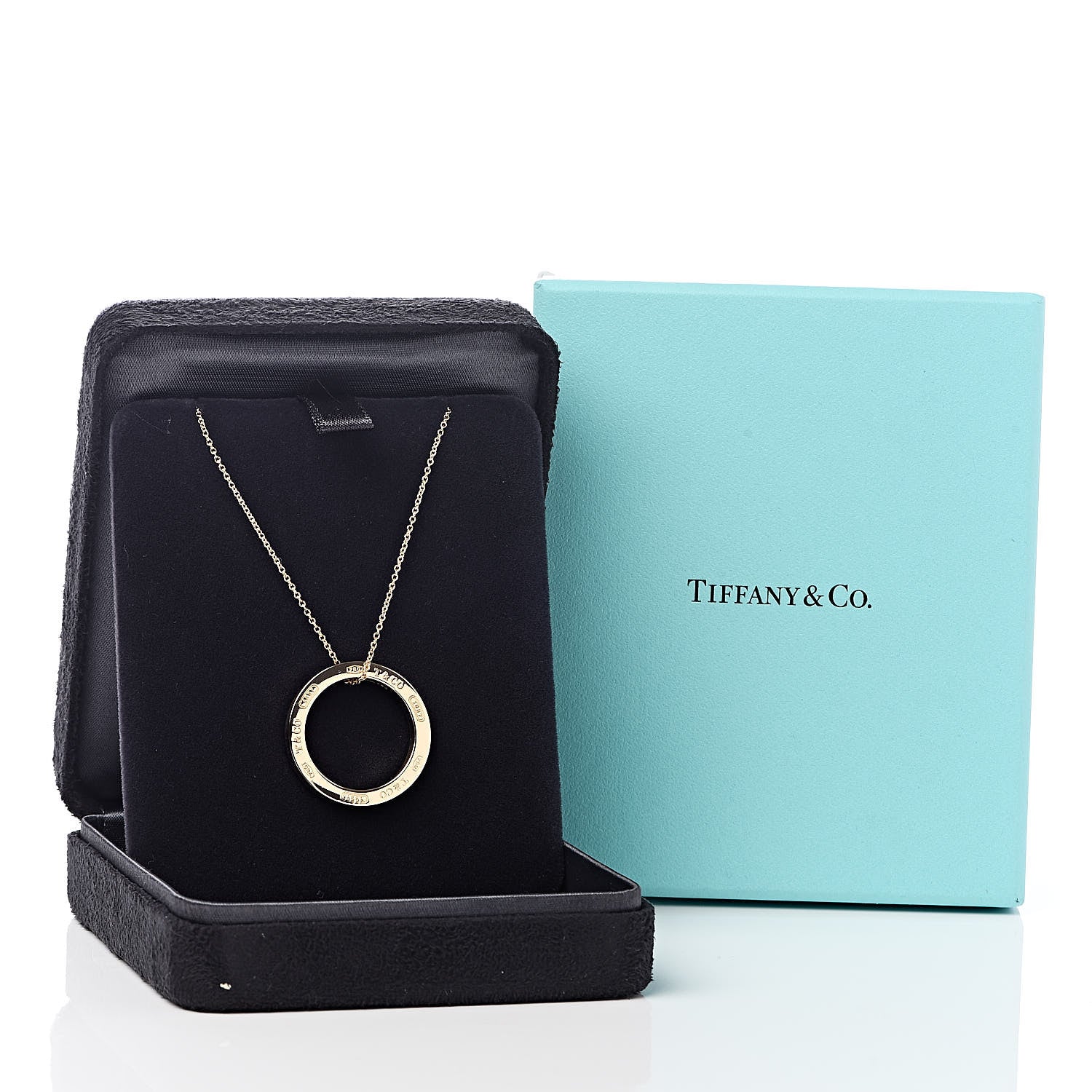 Tiffany 18K Yellow Gold 1837 Circle Pendant Necklace 7 of 7
