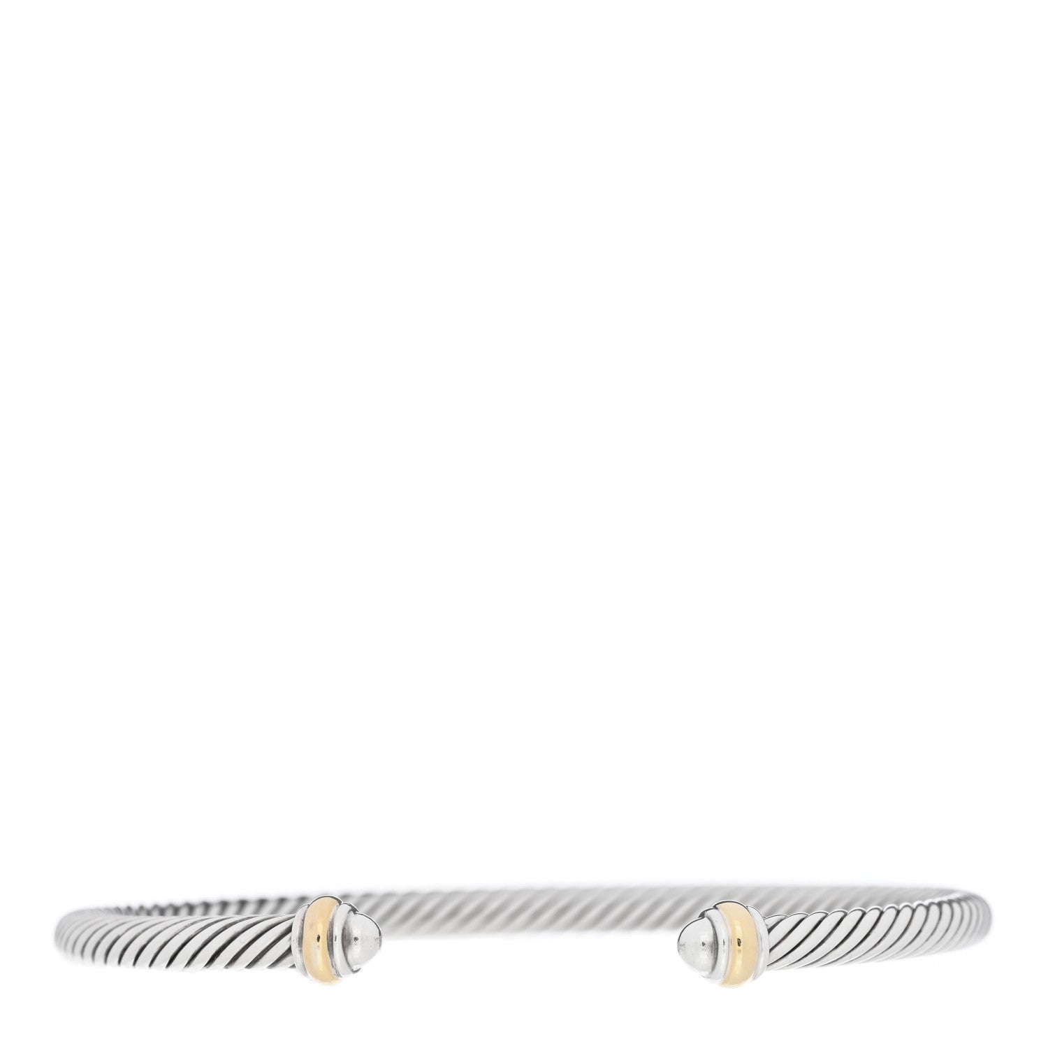 David Yurman Sterling Silver 18K Yellow Gold 4mm Cable Classics Bracelet 1 of 4